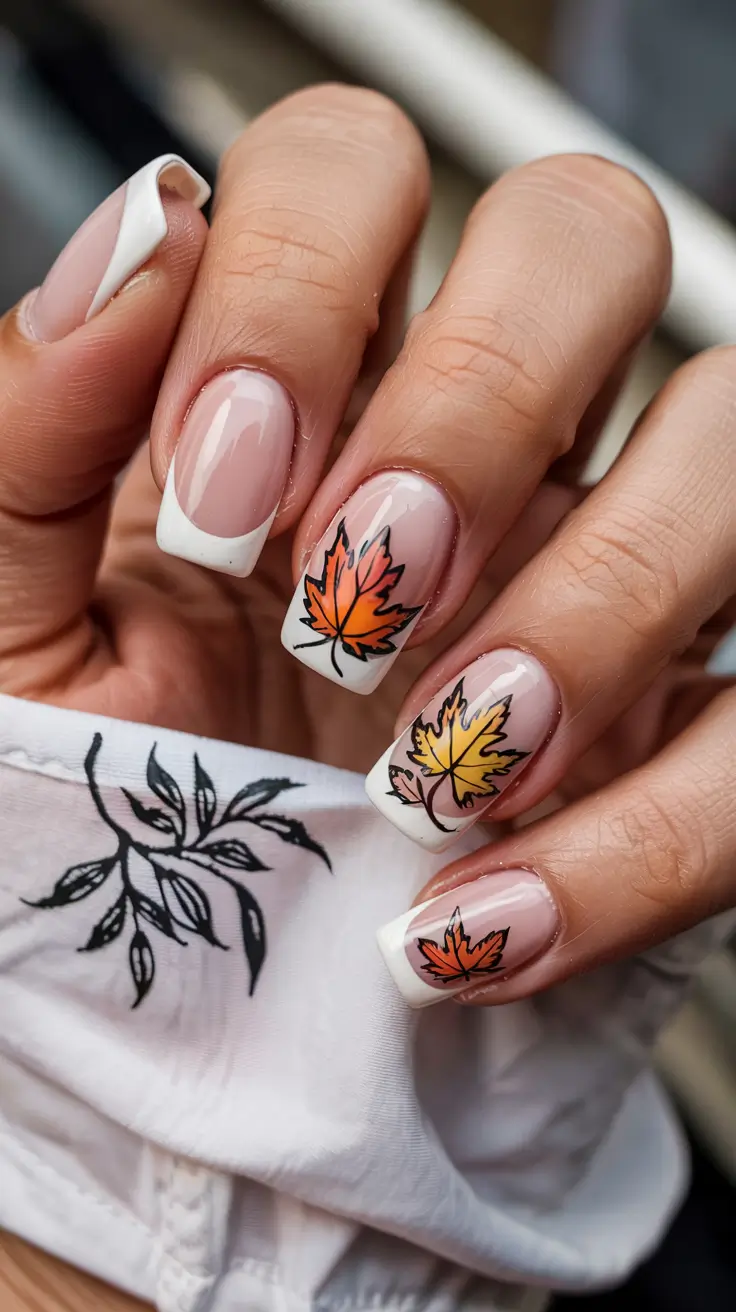 23 идеи осеннего французского маникюра для стильного сезонного маникюра