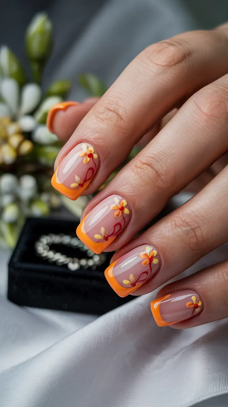 23 идеи осеннего французского маникюра для стильного сезонного маникюра