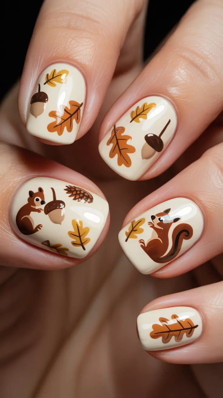 24 забавных и милых осенних маникюра, которые вдохновят вас на создание сезонного маникюра