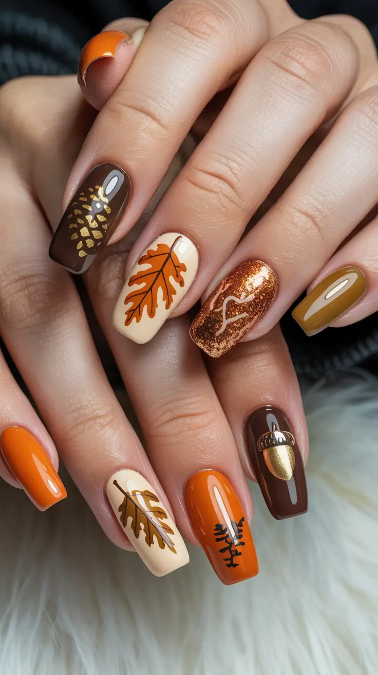 24 забавных и милых осенних маникюра, которые вдохновят вас на создание сезонного маникюра