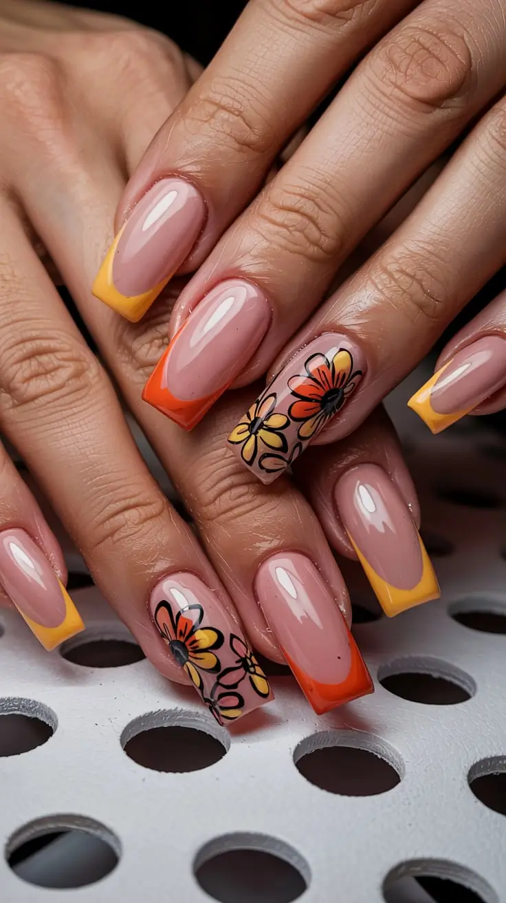 23 идеи осеннего французского маникюра для стильного сезонного маникюра