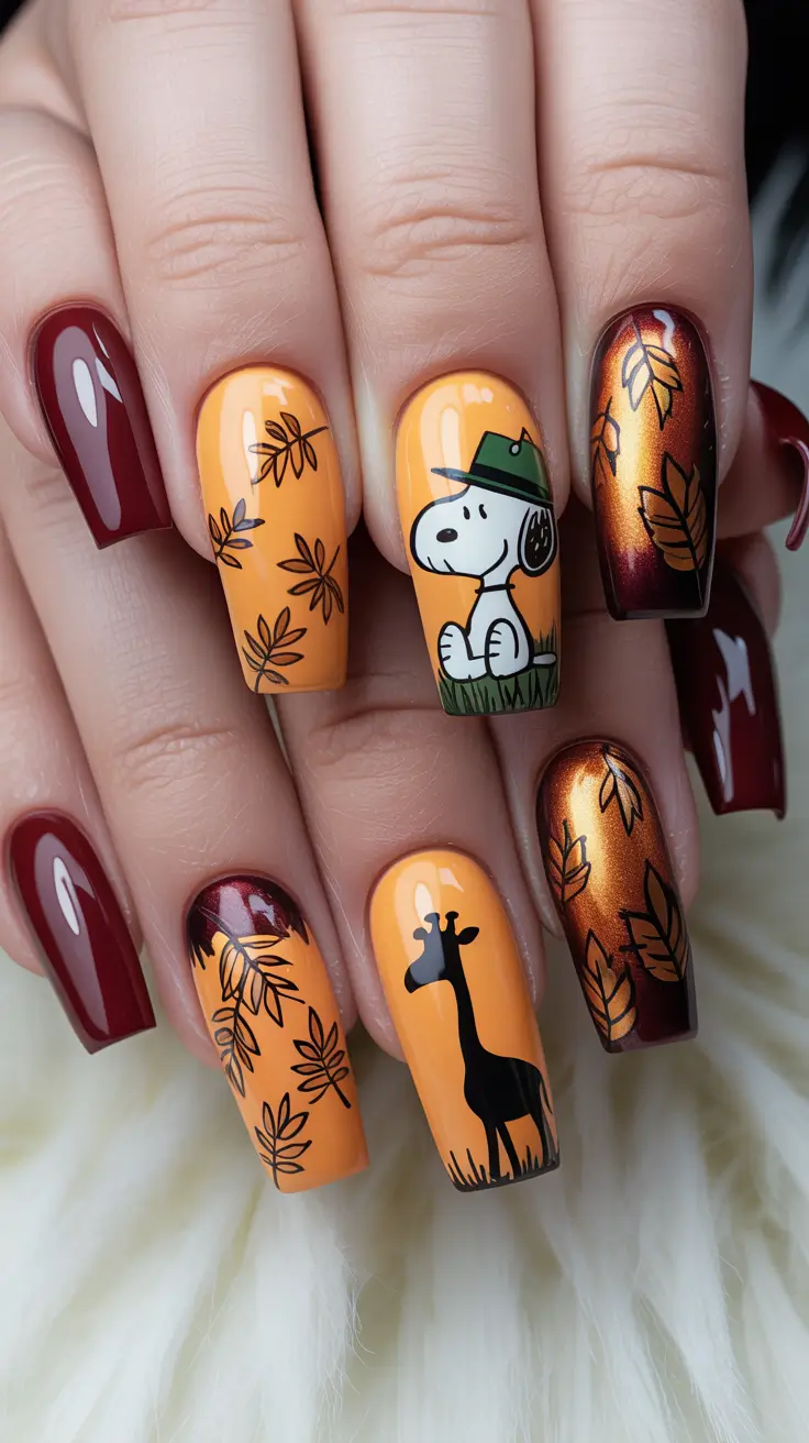 24 забавных и милых осенних маникюра, которые вдохновят вас на создание сезонного маникюра