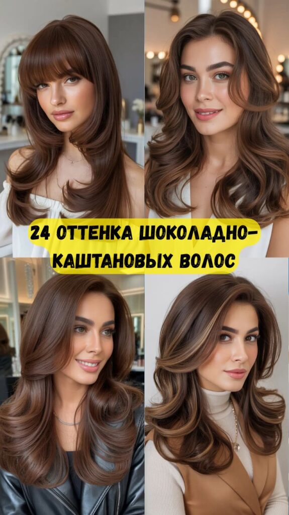 24 оттенка шоколадно-каштановых волос: модные цвета и современные идеи для брюнеток