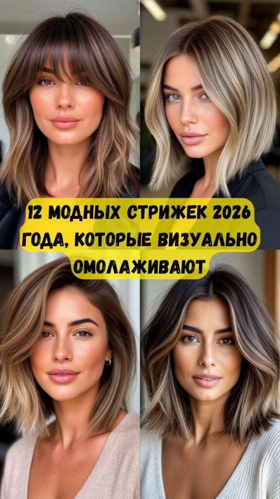 12 модных стрижек 2026 года, которые визуально омолаживают и делают волосы роскошнее