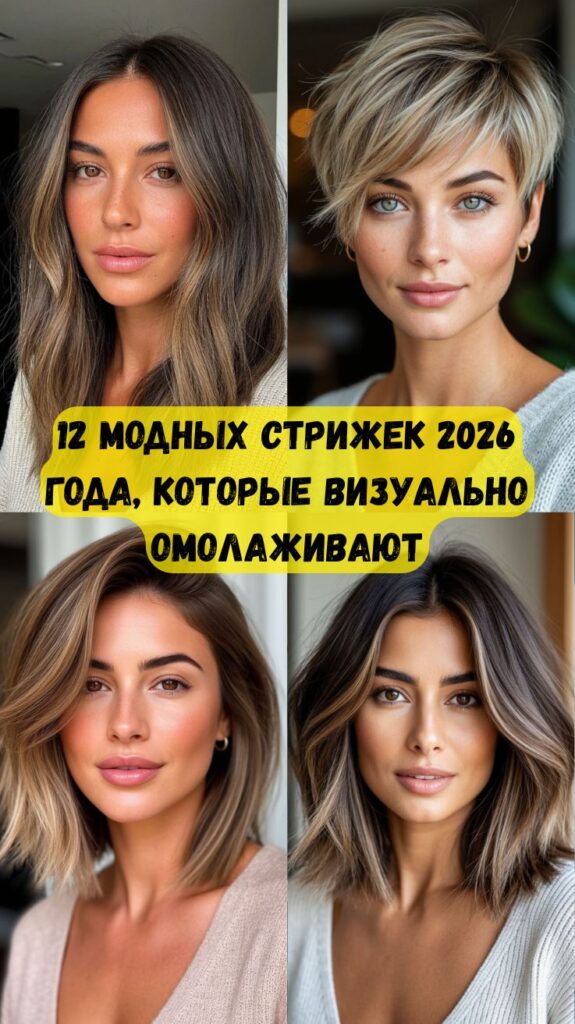 12 модных стрижек 2026 года, которые визуально омолаживают и делают волосы роскошнее
