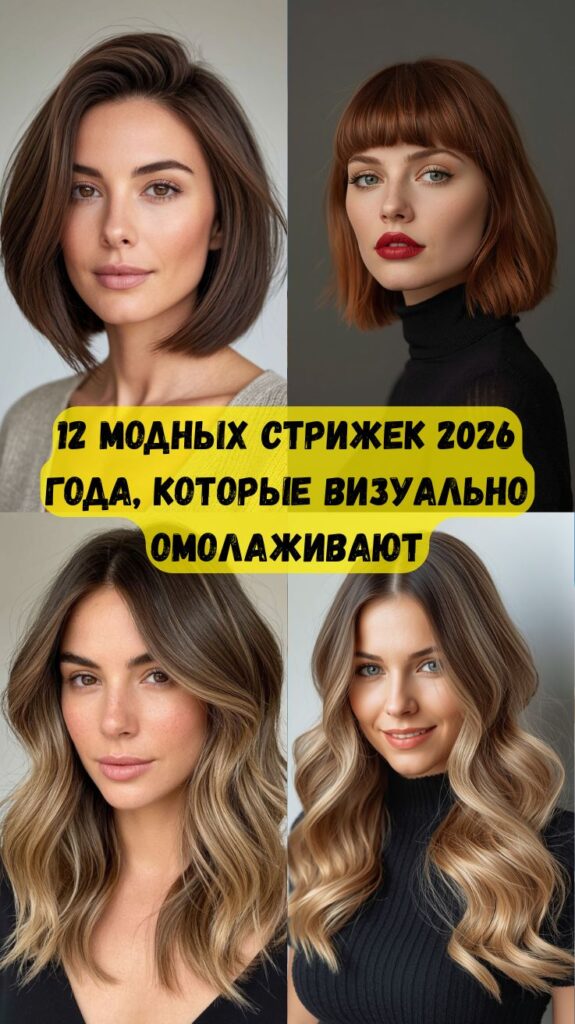 12 модных стрижек 2026 года, которые визуально омолаживают и делают волосы роскошнее