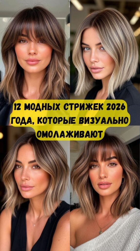 12 модных стрижек 2026 года, которые визуально омолаживают и делают волосы роскошнее