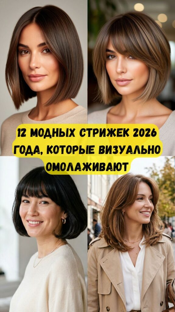 12 модных стрижек 2026 года, которые визуально омолаживают и делают волосы роскошнее