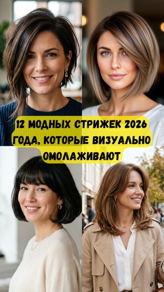 12 модных стрижек 2026 года, которые визуально омолаживают и делают волосы роскошнее