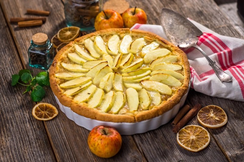 Рецепт песочного пирога с яблоками