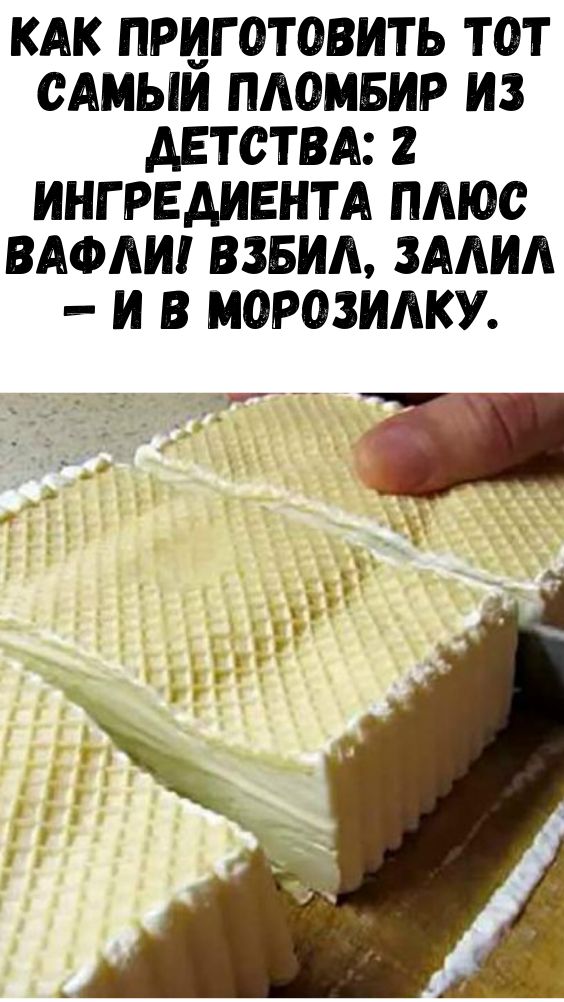 Как приготовить тот самый пломбир из детства: 2 ингредиента плюс вафли! Взбил, залил — и в морозилку. Как приготовить тот самый пломбир из детства: 2 ингредиента плюс вафли! Взбил, залил — и в морозилку.