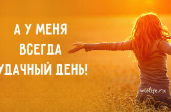 Красивое стихотворение «А у меня всегда удачный день!»