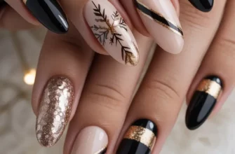 24 варианта зимнего праздничного маникюра, которые сияют праздничной элегантностью