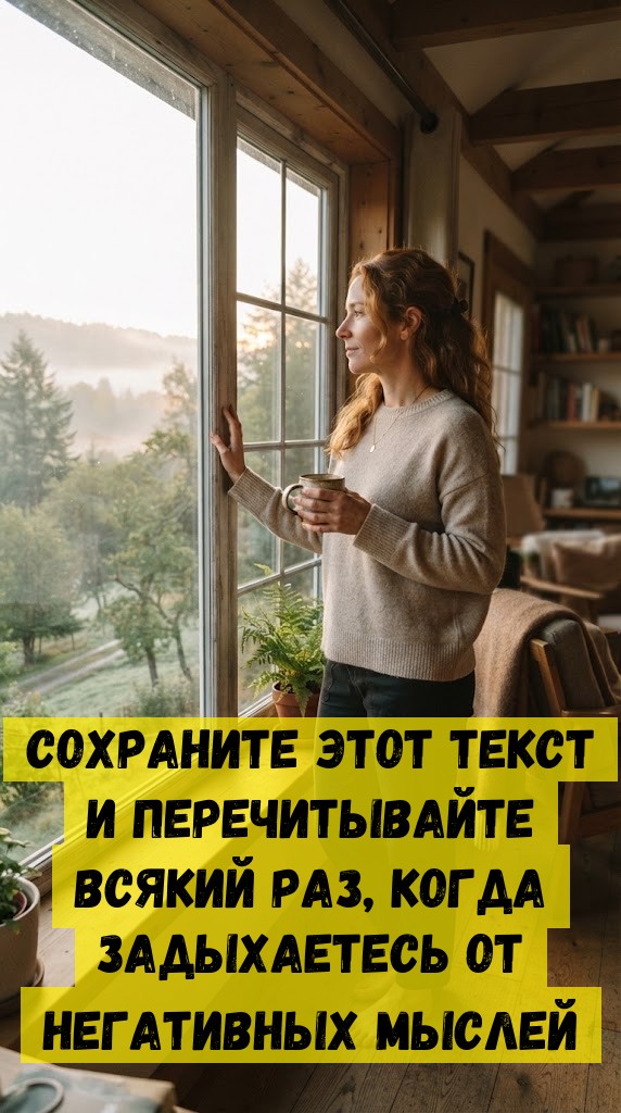 Сохраните этот текст и перечитывайте всякий раз, когда задыхаетесь от негативных мыслей