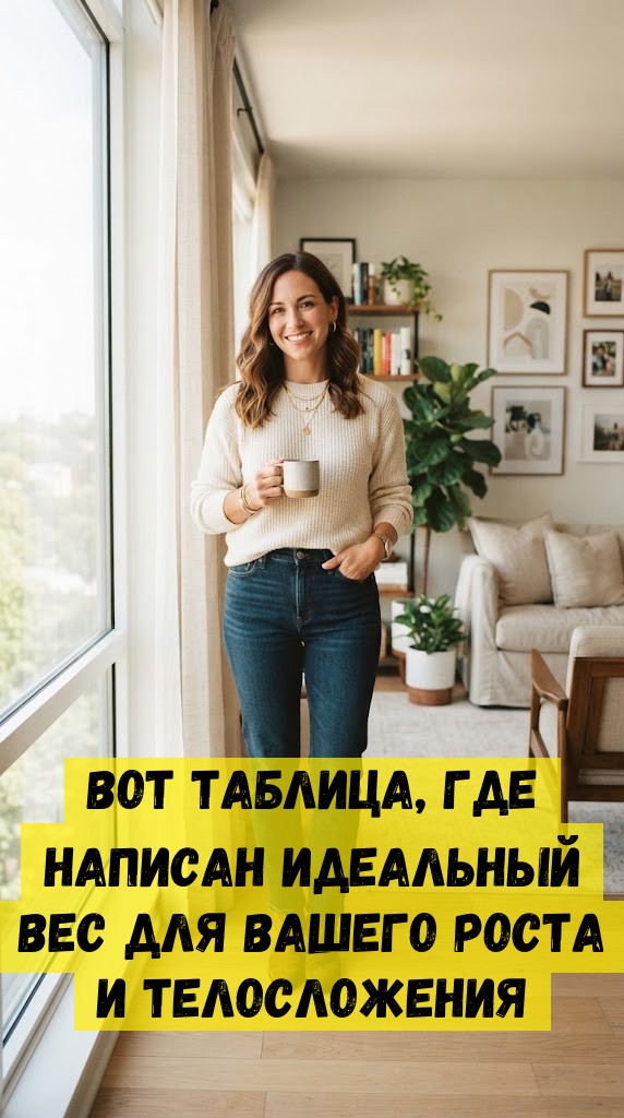 Вот таблица, где написан идеальный вес для вашего роста и телосложения