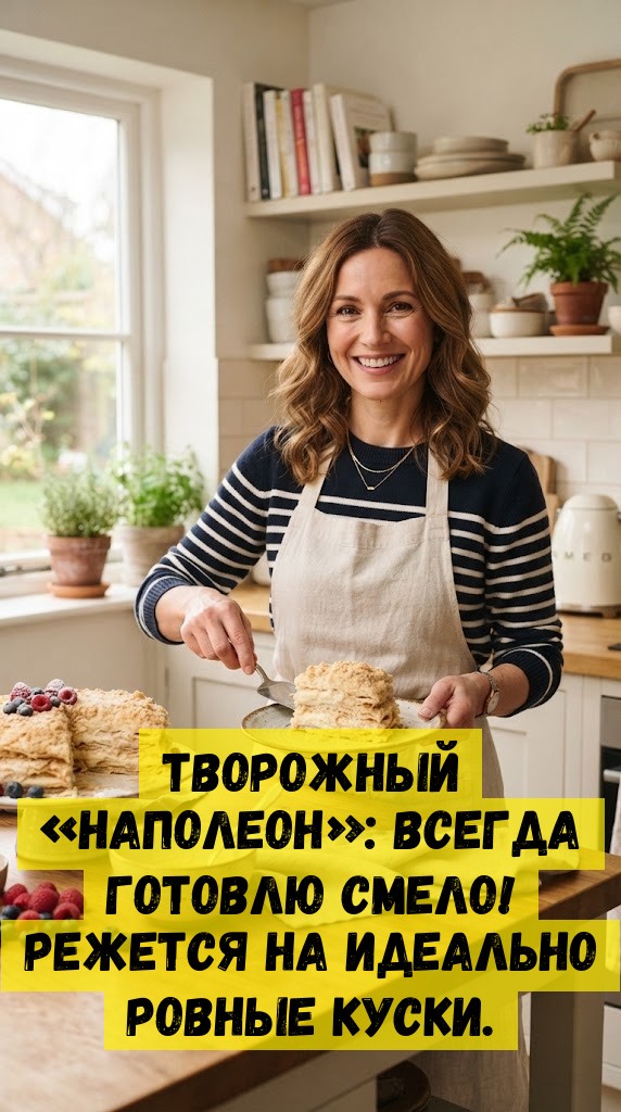 Творожный &laquo;Наполеон&raquo;: всегда готовлю смело! Режется на идеально ровные куски.