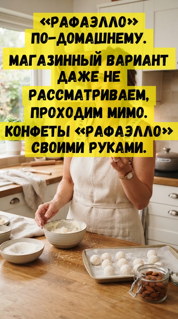 &laquo;Рафаэлло&raquo; по-домашнему. Магазинный вариант даже не рассматриваем, проходим мимо. Конфеты &laquo;Рафаэлло&raquo; своими руками.